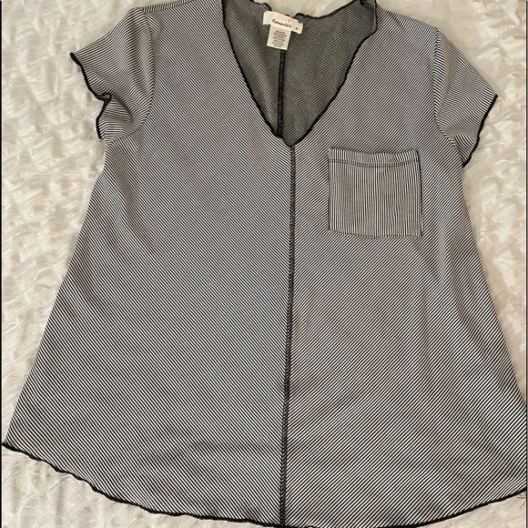 Black white stripe pocket blouse - Picture 4 of 6